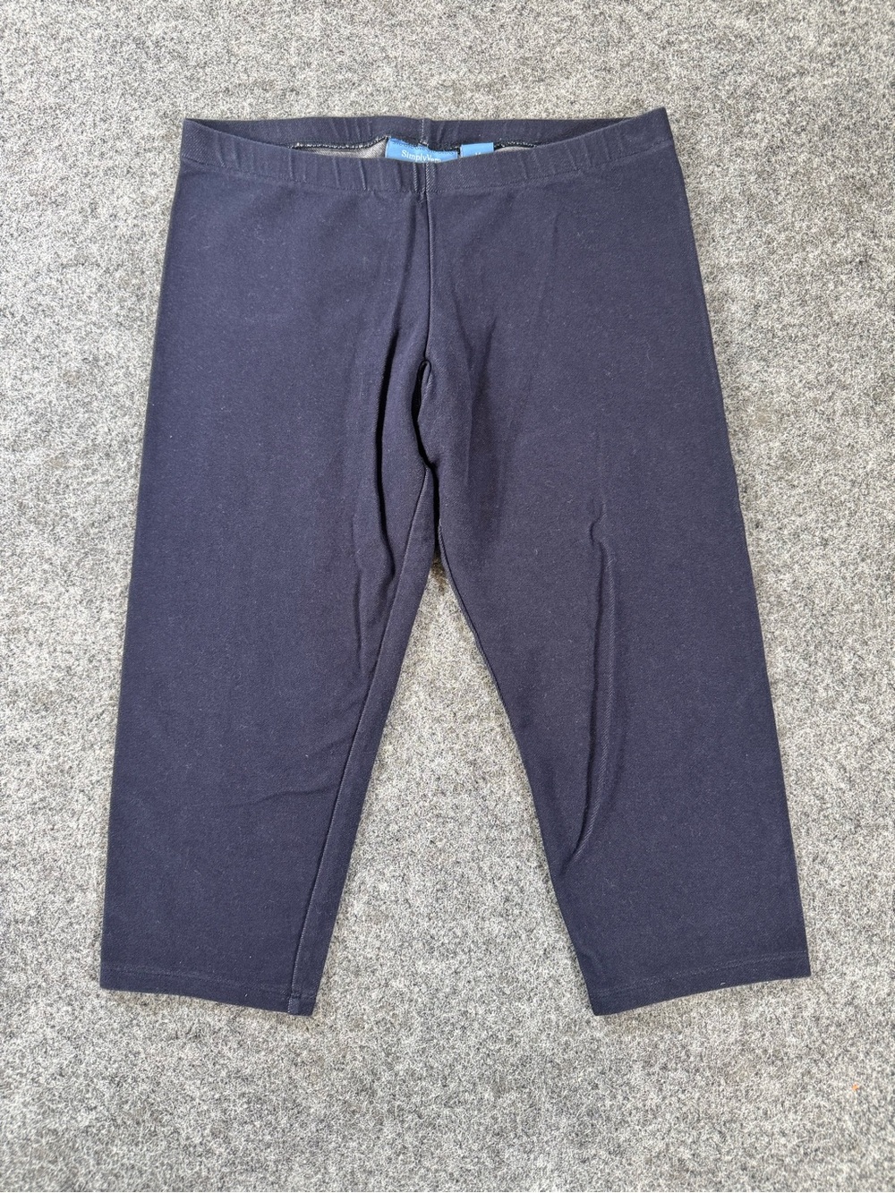 Simply Vera Vera‎ Wang Y2k Sz M Navy Pull On Capri Leggings Stretch Knit Pants.